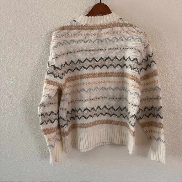 American Eagle Outfitters Sweater Small Cream Tan Gray Soft Cozy Pullover Winter - Picture 3 of 6